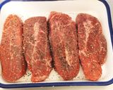 低温調理/ミスジステーキ肉オイスター炒め作り方1写真