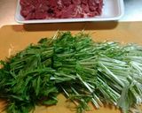 牛しゃぶと水菜のさっぱりサラダ作り方1写真