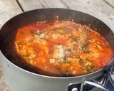 【山ごはん】トマトチーズ辛ラーメン作り方4写真