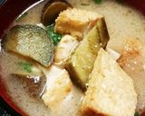 茄子と厚揚げのお味噌汁作り方6写真