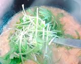 水菜と海老のふわふわ卵和風スープ作り方6写真