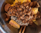 納豆とちくわ・卵焼きの混ぜご飯作り方3写真