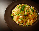 プロ直伝！鶏とたけのこ土佐煮の和風パスタ作り方7写真