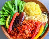 ミートソースのサラダご飯プレート作り方9写真