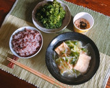 簡単白だしスープ♡キャベツ＆うかし揚げ作り方2写真