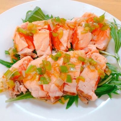 ネギサーモンです☆ 炙りサーモン ネギソース by マイとクロの幸せ生活 【クックパッド