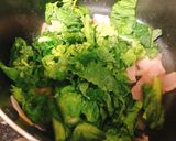 菜の花とベーコンの豆乳スープパスタ作り方3写真