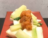 塩ウニを野菜へトッピング作り方3写真