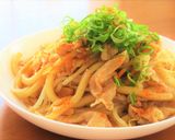 豚こま切れ肉ともやしの辛味焼うどん作り方4写真