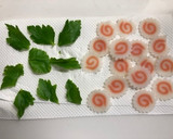可愛い♪三つ葉となるとの卵焼き作り方2写真