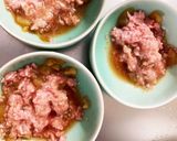 レンジりんごソースひき肉のせドーム蒸し作り方7写真