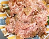 レンジりんごソースひき肉のせドーム蒸し作り方14写真