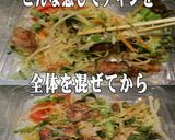 美味ドレよだれ鶏ソースねぎ塩チキンサラダ作り方2写真