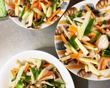 全てレンジ中華丼風豚こまのせドーム蒸し作り方11写真