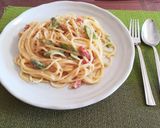 アスパラベーコンクリームパスタ作り方11写真