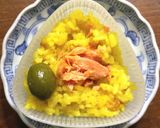 新漬けオリーブ入りウコンご飯のおむすび作り方1写真