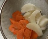 牡蠣と春菊と残り物野菜で八宝菜風作り方1写真