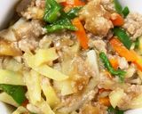 全てレンジじゃがいもひき肉りんごソース丼作り方14写真