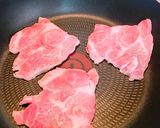 豚ロース焼肉におろしポン酢をかけただけ作り方1写真
