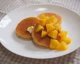 米粉のクルミホットケーキ♪りんご甘煮かけ作り方10写真