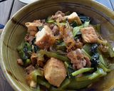 小松菜、厚揚げ、豚肉の中華煮作り方4写真