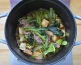 小松菜、厚揚げ、豚肉の中華煮作り方3写真