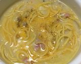 豆乳鍋の〆にカルボナーラスパゲティ作り方7写真