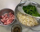 しっかり味のもやしニラ豚バラ炒め作り方1写真