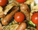 ソーセージとキノコの白ワイン＆バター炒め作り方4写真