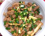 ホルモンと舞茸丼作り方5写真