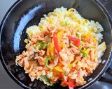 青椒肉絲リメイク肉炒飯作り方3写真