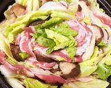 豚バラ椎茸白菜のミルフィーユ鍋作り方3写真