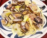 ネギとアサリとベーコンのスパゲティ作り方7写真
