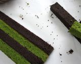 鬼滅クッキング◆抹茶とココアの市松ケーキ作り方13写真