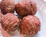 レンチン里芋の照り照り煮物作り方1写真