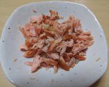 簡単ランチ　ポン酢で鮭しそチャーハン作り方1写真