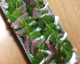 見た目で♩刺身ヒラマサの紫蘇のせ作り方1写真