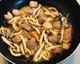 豚ロース肉としめじのパスタ作り方4写真