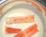 残ったお好み焼き生地でカニかま包み作り方1写真