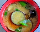 茄子とネギの味噌汁作り方7写真