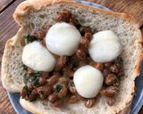 納豆とモッツアレラチーズの青さトースト作り方3写真