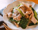 簡単美味しい♪豚肉と小松菜のダシ炒め作り方5写真