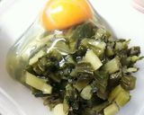 野沢菜卵かけごはんのチーズ焼き作り方2写真