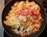 バター風味のレタス焼き飯作り方5写真