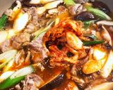 フライパンで豚キムチ鍋ラーメン作り方4写真