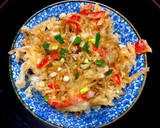 ささ身とえのき・パプリカのかき揚げ天丼作り方3写真