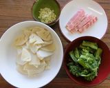 たけのこのガーリックパスタ作り方1写真