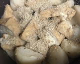 里芋と厚揚げの胡麻味噌煮作り方4写真