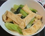超簡単♪チンゲン菜と手揚げ油あげの塩炒め作り方1写真