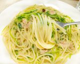 豆苗とツナのパスタ作り方8写真
